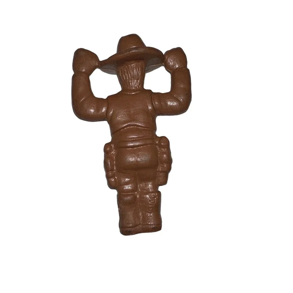 Vintage Cowboy Figurine Western Decor Cowboy Holding Hat Brown‎ Plastic